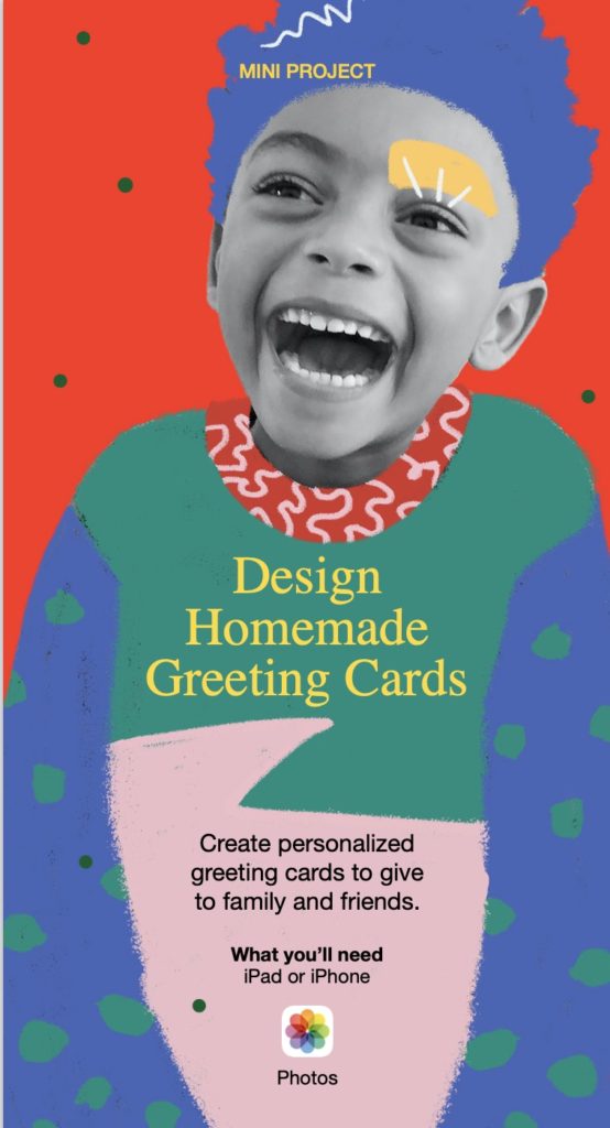 Kids can easily design their own homemade greeting cards with Apple's free Make Your Holiday project book download | Learn more: CoolMomTech.com