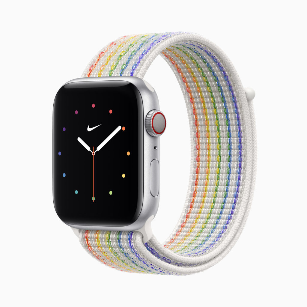 Apple Watch Pride 2021 Nike Sports Loop Watch Band and new rainbow face
