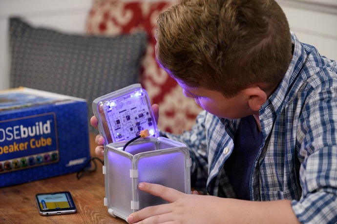 BOSEbuild Speaker Cube: A DIY Bluetooth speaker kit for kids that totally rocks. Yay STEM!