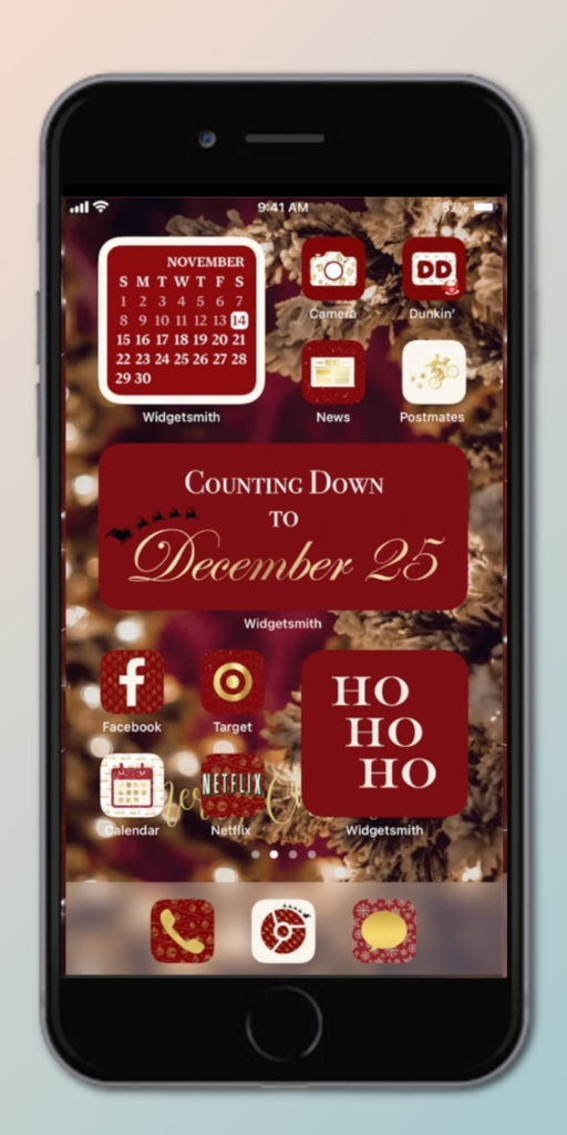 Gold Christmas iPhone Aesthetic download from Gabby Aesthetic Design