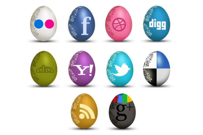 Social media icon Easter eggs. Because, why not?