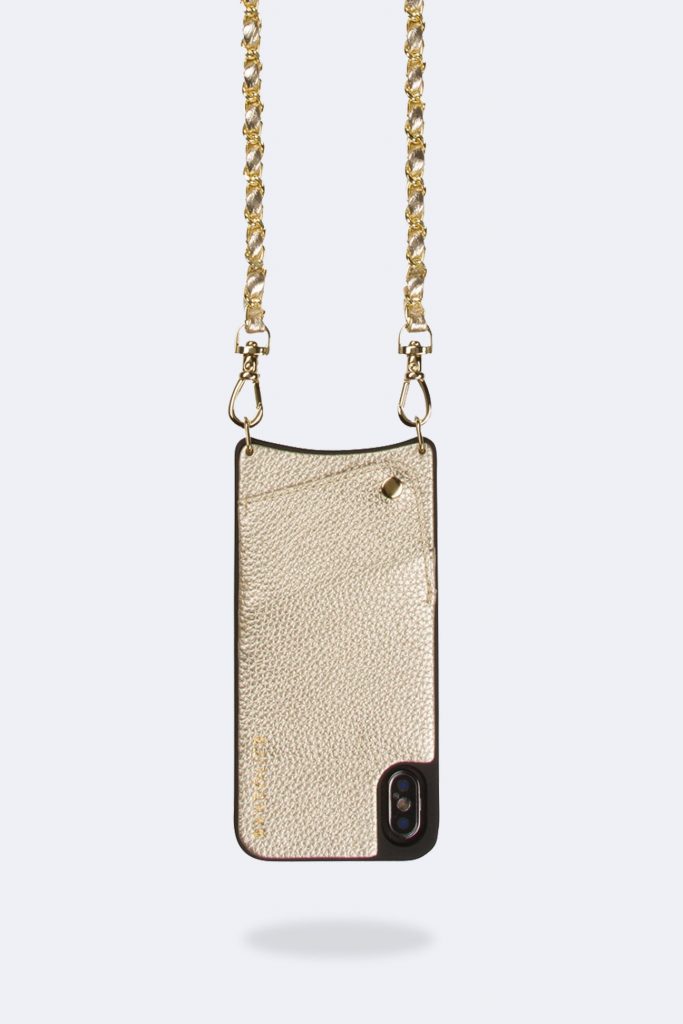 Stylish tech gifts for the trendsetter in your life: Gold Bandolier crossbody
