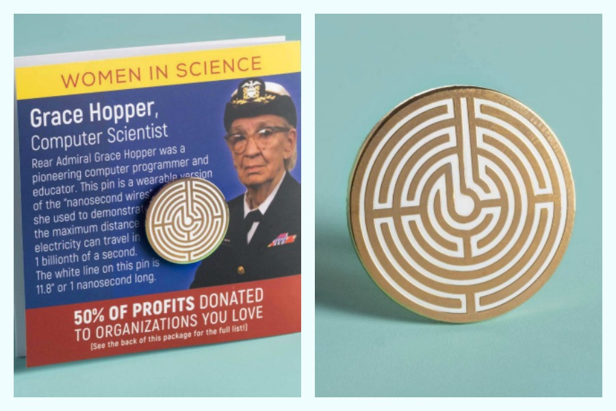 Grace Hopper fans! This Women in Science pin supports some very cool causes.