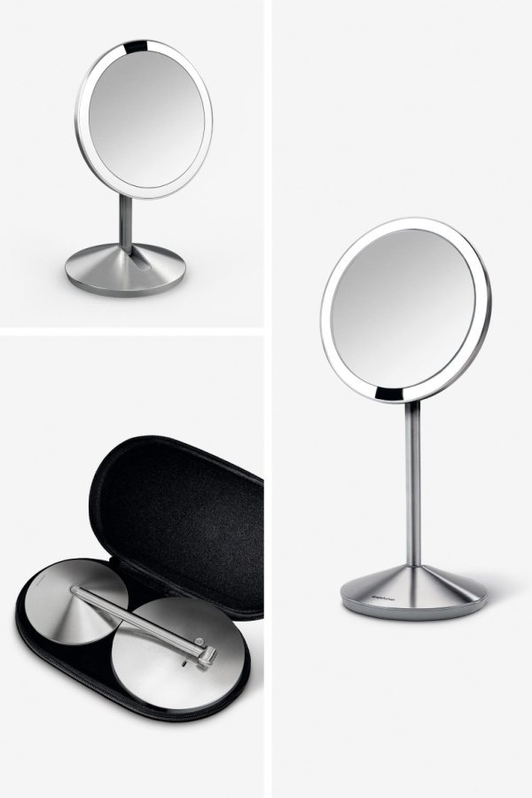 Hot high tech beauty gifts: The simple human Mini Smart Sensor Mirror is just 5" around