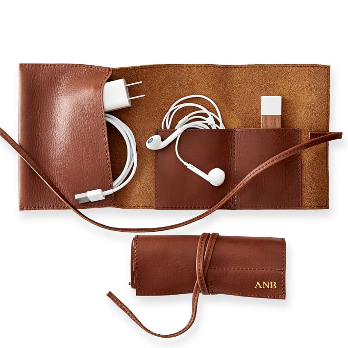 Tech gifts under $50: Leather cable roll-up