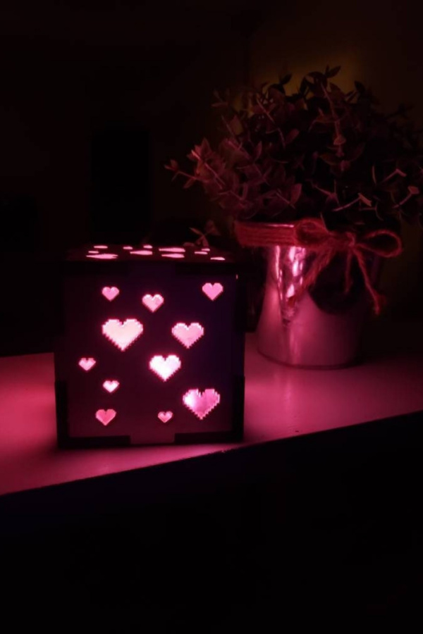 9 cool, not-at-all cheesy Valentine's gifts for the tech geek in your life: Minecraft heart lamp from Existential Works