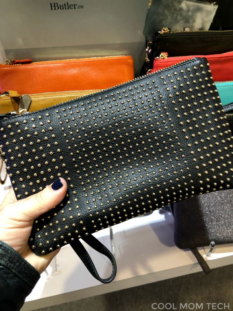 New studded black charging clutch from Mighty Purse | Cool Mom Tech best of CES 2018
