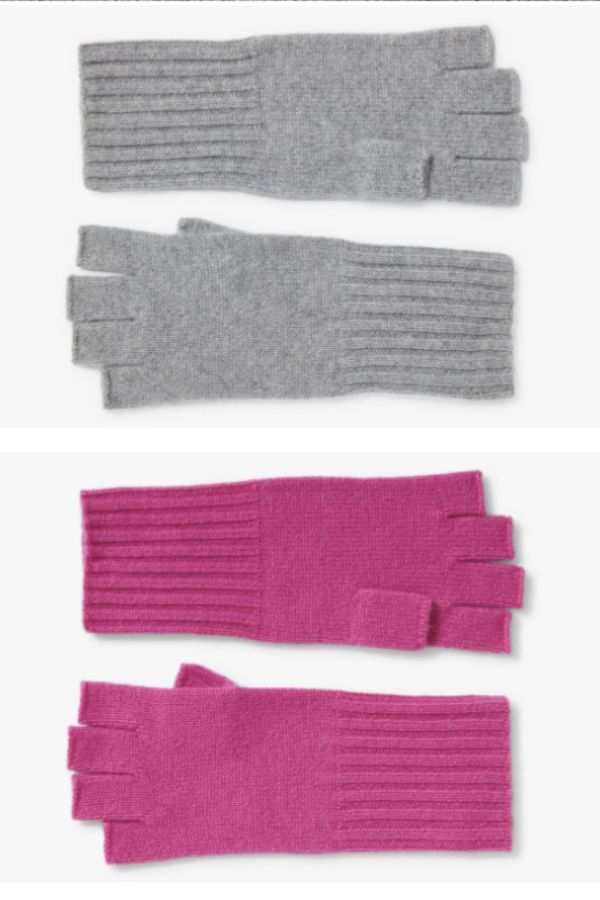 Recycled Cashmere fingerless texting gloves: Tech gifts for teens
