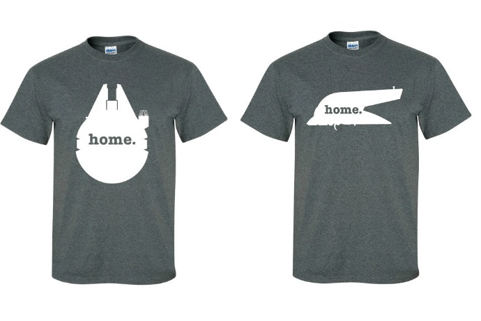 Star Wars Home t-shirts: Because for Jedis – or smugglers – home is where your ship is