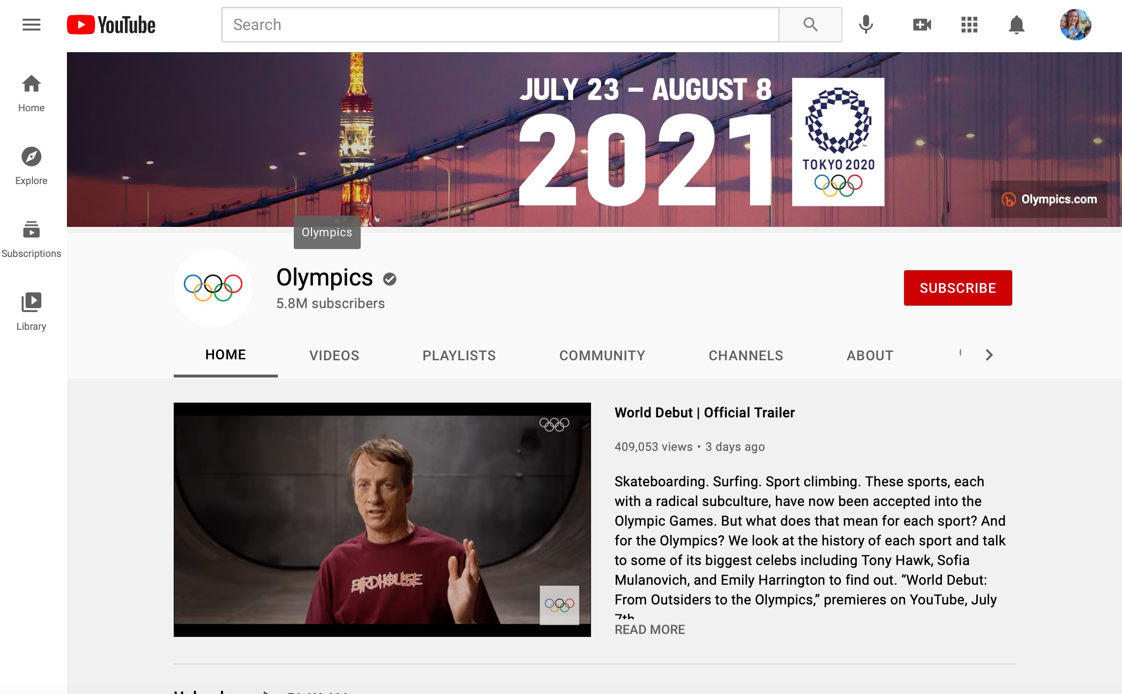 Stream the 2020 Tokyo Olympics on YouTube