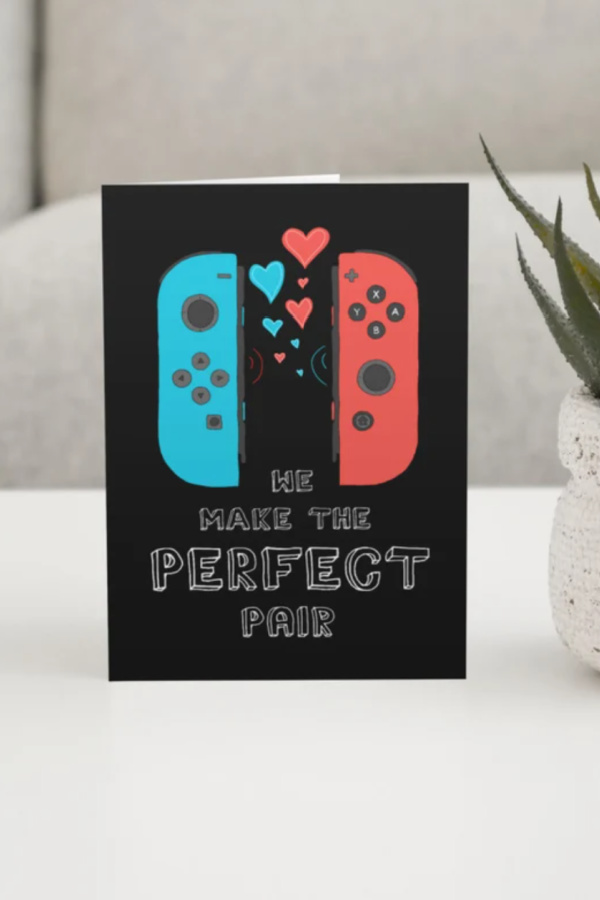 9 cool, not-at-all cheesy Valentine's gifts for the tech geek in your life: Nintendo Switch card from Glitch Yeti