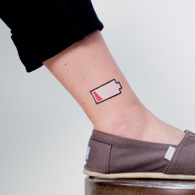Coolest tech stocking stuffers: Low-battery tattoo at Tattly