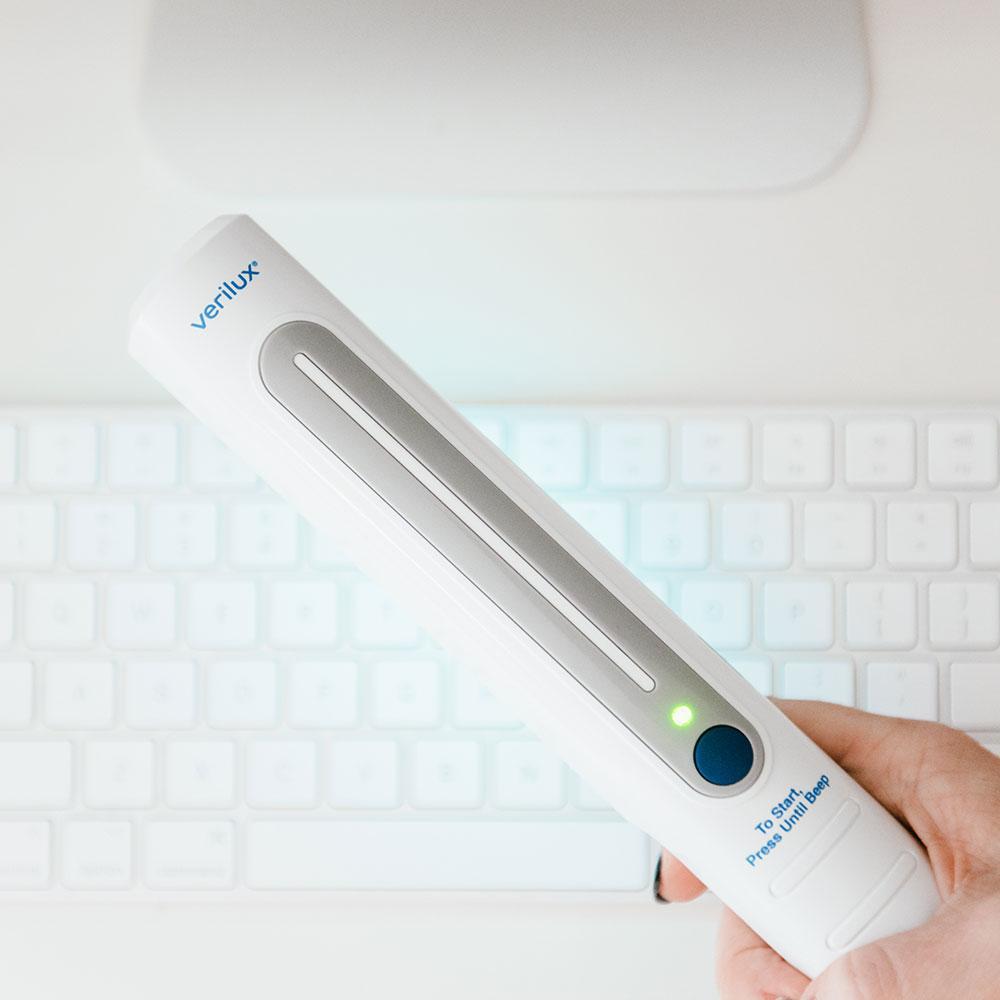 Cleaning and disinfecting phones: The Verilux portable sanitizing wand with UV-C light